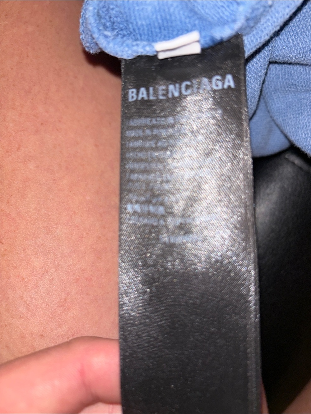 Balenciaga Light Blue Crewneck Hoodie with White Logo - Picture 6 of 8
